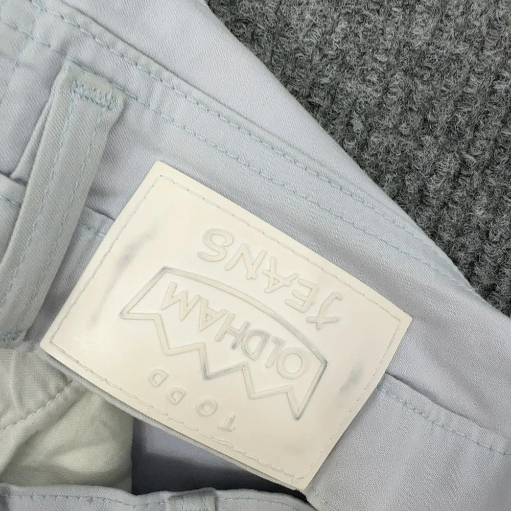 Todd Oldham Jeans Pants Men 31x34 Light Blue Cotton Spandex Stretch Straight Leg
